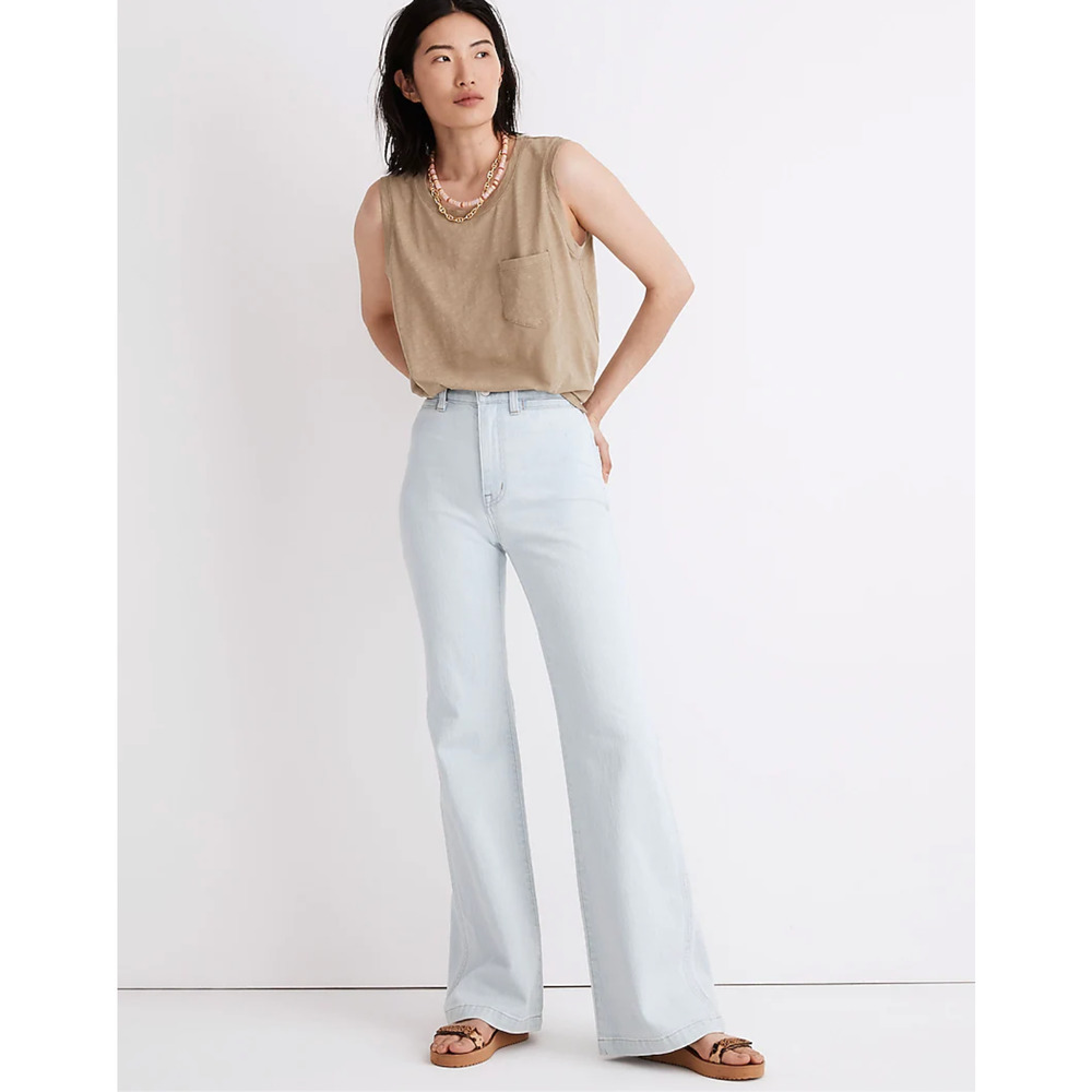 Madewell 11" High-Rise Flare Jeans Womens 27 Hanford Wash: Welt Pocket Edition
